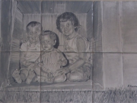 sepia-of-children-in-box