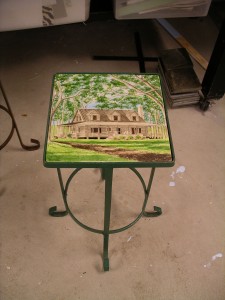 Cabin tile-top table