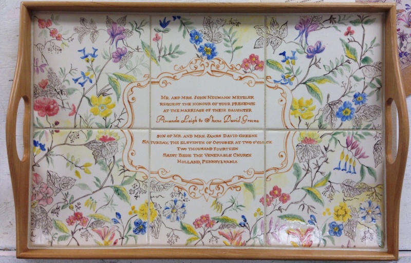 floral tray w invite